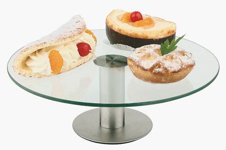 Купить подставка для торта d=30 см. h=11 см. вращающ. стекло, нерж. aps /1/