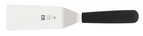 Купить лопатка 26,5 см. изогнутая раб. часть 10,5*5 см. нержавеющая сталь с пластик. ручкой, черная icel /1