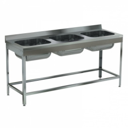 Ванна моечная цельнотянутая трехсекционная ВМЦ/3-210/70/430