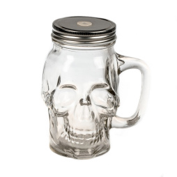 Банка для коктейля 450 мл с крышкой и ручкой Череп (ZF161023249A) /24/
