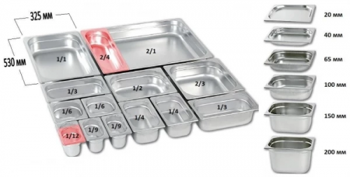 Купить гастроемкость gn-h 1/2-100 с ручками