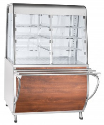 Прилавок-витрина тепловой ПВТ-70Т (закрытая витрина, 1120 мм) кашир.