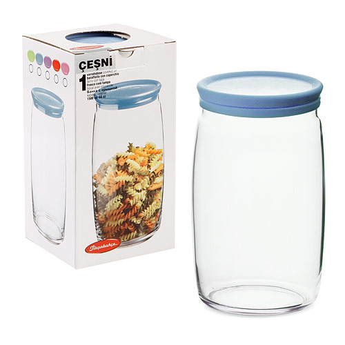 Купить банка для сыпучих прод. 1500 мл. с пластик. крышкой чешни /1/6/264/