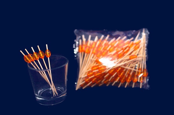 Купить пики 10 см. 100 шт/уп бамбук кристалл янтарь /1/