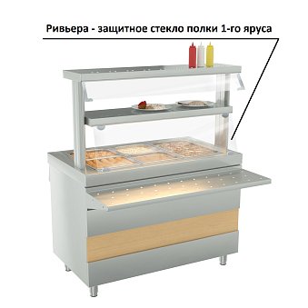 Купить ривьера - защитное стекло полки 1-го яруса (1000мм)