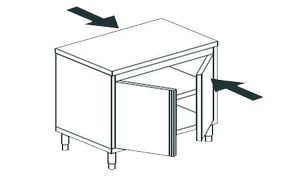 Купить кухонный стол производственный закрытый сквозной apach chef line lwc78sh2hdpt