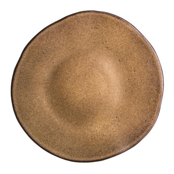 Купить тарелка мелкая 28,5 см, безбортовая, цвет коричневый, q authentic stone black style point stonebrown