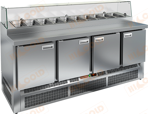Купить кухонный стол для пиццы холодильный hicold pze2-1111/gn стекло