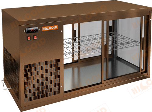 Купить холодильная витрина настольная сквозная hicold vrl t 1100 l bronze