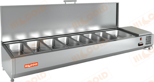 Холодильная витрина настольная для ингредиентов HICOLD VRTU 1835