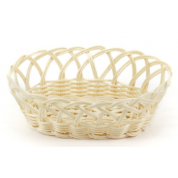 Корзинка 21,5х14х8 см овальная пласт.бежевая [Beige 4063, KT4063]