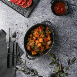 Блюдо овальное 18,5*15 см h5,3 см 850 мл с ручками Smooth Black Raw Stellar P.L. Proff Cuisine [4]