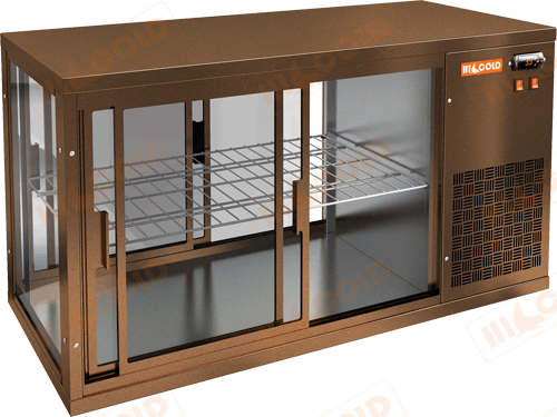 Купить холодильная витрина настольная сквозная hicold vrl t 900 r bronze