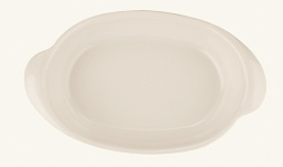 Блюдо для запекания и подачи 310*185 мм. овальное с ушками Белый, форма Оптива BONNA /1/24/111/