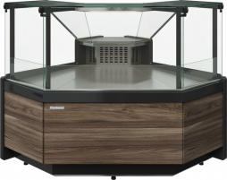 Витрина холодильная GC111 VM 6 (внутренний угол, динамика)(1008 (темный дуб))