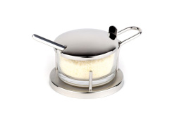 Сахарница/пармезанница d=10,5 см. нерж+ стекло с ложкой APS /1/