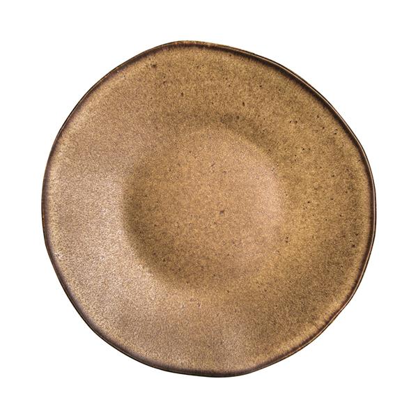 Купить тарелка мелкая 21 см, безбортовая, цвет коричневый, q authentic stone black style point stonebrown