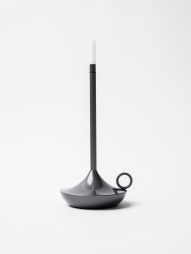 Лампа настольная беспроводная d=11 см. h=25,5 см. 1 цвет, 3 режима яркости, алюм., серая LED CANDLE