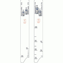 Линейка Абсолют 0. 5, 0. 7, 0. 75, 1л; пластик; L=28, B=2см; белый