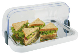 Поднос сервировочный 44*32 см. h=20,5 см. пласт+нерж. с крышкой Roll-Top с охлажд. APS