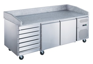 Купить кухонный стол для пиццы холодильный hurakan hkn-pzg3-116-vrx2000/380 камень