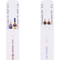 Линейка Курвуазье VSOP0 0.7, 1л XO 0.7л; пластик; L=28, B=2см; белый