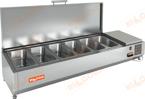 Холодильная витрина настольная для ингредиентов HICOLD VRTU 1390