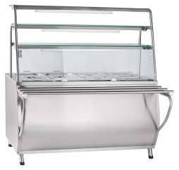 Мармит 2-х блюд ЭМК-70Т-01 паровой (3 полки, подсветка,с гастроемкостями, 1500 мм)