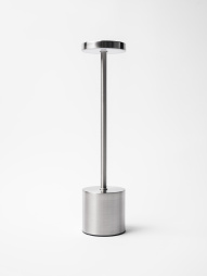 Лампа настольная d=8 см. h=34 см. 3 цвета, сенсорная регулировка яркости, алюм., серебристая LED MET