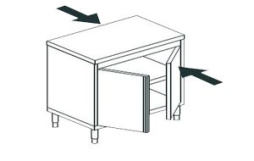 Кухонный стол производственный закрытый сквозной APACH Chef Line LWC79SH2HDPT