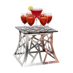 Подставка фуршетная стойка 30*30*24,5 см. квадрат Tower Cutouts нержавеющая сталь P.L. Proff Cuisine