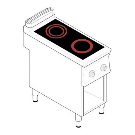 Купить плита 2 конфорочная 740 серии tecnoinox pcc4fe7 716017