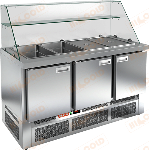 Холодильный стол для салатов (саладетта) HICOLD SLE3-111GN высокое стекло
