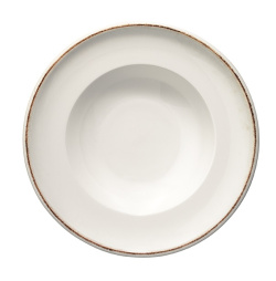 Тарелка d=240 мм. глубокая 400 мл. h=52 мм. Ретро коричневый край, форма Гурмэ BONNA /1/6/432