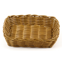 Корзинка 19,5х17,5х4,5см прямоугольная пласт.коричневая [Brown 3525, KT3525]