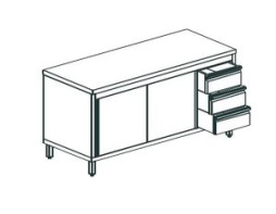 Кухонный стол производственный закрытый APACH Chef Line LWC722SH2SDDR