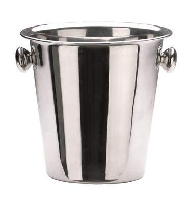 Купить ведро для шампанского  4,5 л. нержавеющая сталь d=215/130 мм. h=210 мм. с ручками для 1-й бутылки ab
