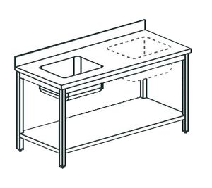 Купить кухонный стол производственный с ванной apach chef line lwt711shusl