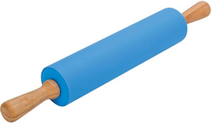 Скалка берез. L=420 мм, d=65 мм. с силик.покрытием, вращ.ручки /1/