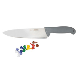 Нож поварской 20 см с цветными кнопками PRO-Line серая ручка P.L. Proff Cuisine, KB-1801-200-GY201-R