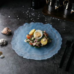 Тарелка d 24 см h2 см Blue Sunset матовое стекло P.L. Proff Cuisine [6]