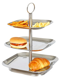 Этажерка 3-х ярусная d=20,5/23/25 см. нержавеющая сталь MGsteel /1/6/