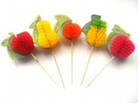 Пика для декора деревянная Фрукты 100шт