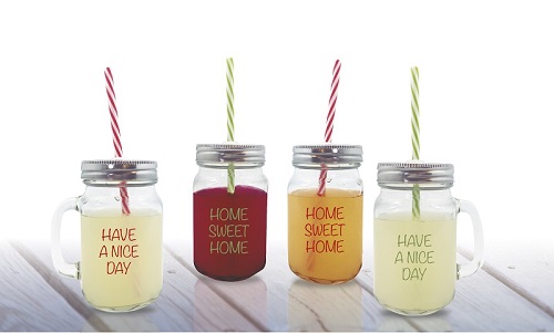 Купить банка для коктейля 450 мл. d=70 мм с крышкой и ручкой набор 4шт. vb /4/