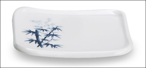 Купить тарелка квадратная 14,2*12,2 см. голубой бамбук