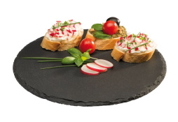 Блюдо для подачи круглое d=22 см. черное, сланец APS /1/