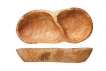 Тарелка на 2 секции 19x8 см h 3 см, оливковое дерево, ORGANIC WOOD COSY&TRENDY ORGANIC WOOD APERO