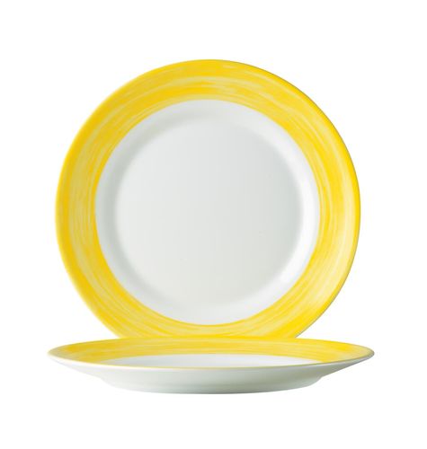 Купить тарелка d=155 мм. желтый край браш /6/