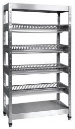 Стеллаж для сушки тарелок ССТ-4-2 (400х1000 мм) 140 тарелок,вся нерж. с лотком для сбора воды