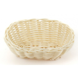 Корзинка 17х12х6,5см овальная пласт.бежевая [Beige 4216, KT4044]